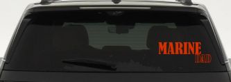 Marine Dad Military Car or Truck Window Decal Sticker (Orange Red)