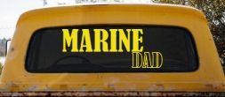 Marine Dad Military Car Truck Window Vinyl Decal Sticker USMC Family (Yellow)