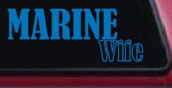 Marine Wife Military Car or Truck Window Decal Sticker (Sky Blue)