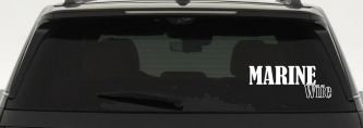 Marine Wife Military Car or Truck Window Decal Sticker (White)