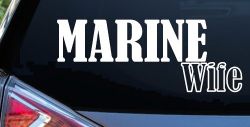 Marine Wife Military Car or Truck Window Decal Sticker