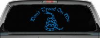 Gadsden Flag Don't Tread On Me Guns and Freedom Car or Truck Window Decal Sticker (Sky Blue)