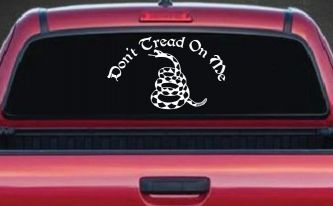 Gadsden Flag Don't Tread On Me Guns and Freedom Car or Truck Window Decal Sticker