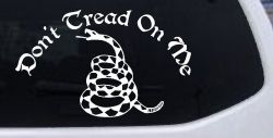 Gadsden Flag Don't Tread On Me Guns and Freedom Car or Truck Window Decal Sticker