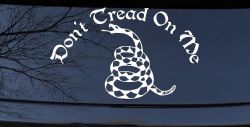 Gadsden Flag Don't Tread On Me Guns and Freedom Car or Truck Window Decal Sticker