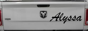 Alyssa Name Car Truck Window Vinyl Decal Sticker - Custom Auto Graphic (Black)