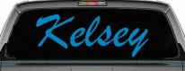Kelsey Window Decal Sticker - Car Truck Vinyl Decor (Blue)
