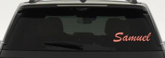 Samuel Window Decal for Cars Trucks - Personalized Vinyl Sticker (Coral)