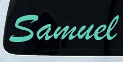 Samuel Window Decal for Cars Trucks - Personalized Vinyl Sticker (Mint)