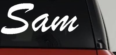 Sam Custom Vinyl Decal for Car & Truck Windows Personalized Sticker