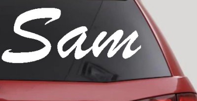 Sam Custom Vinyl Decal for Car & Truck Windows Personalized Sticker