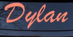 Dylan Name Car Truck Window Vinyl Decal Sticker Personalized (Coral)
