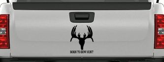 Born To Bow Hunt Deer Hunting Car or Truck Window Decal Sticker (Black)