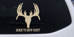 Born To Bow Hunt Deer Hunting Car or Truck Window Decal Sticker (Desert Sand)