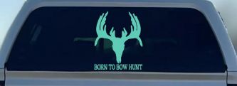 Born To Bow Hunt Deer Decal - Car Truck Window Vinyl Sticker (Mint)