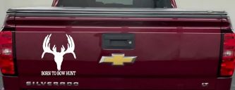 Born To Bow Hunt Deer Decal - Car Truck Window Vinyl Sticker (White)