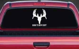 Born To Bow Hunt Deer Hunting Car or Truck Window Decal Sticker