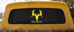 Born To Bow Hunt Deer Hunting Car or Truck Window Decal Sticker (Yellow)