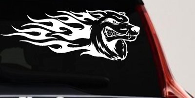 Wolf Tribal Flame Decal Car Sticker Truck Window Vinyl Wild Art