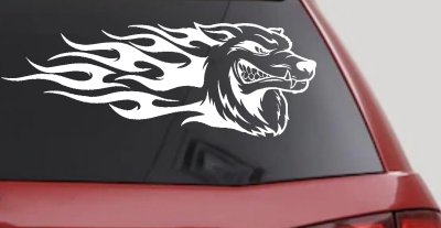 Wolf Tribal Flame Decal Car Sticker Truck Window Vinyl Wild Art