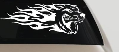 Wolf Tribal Flame Decal Car Sticker Truck Window Vinyl Wild Art