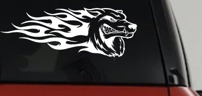 Wolf Tribal Flame Decal Car Sticker Truck Window Vinyl Wild Art