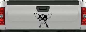 Chihuahua Dog Window Decal Sticker for Car Truck - Vinyl Art (Black)