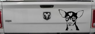 Chihuahua Dog Car or Truck Window Decal Sticker (Black)