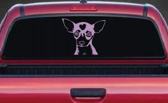 Chihuahua Dog Car or Truck Window Decal Sticker (Lilac)