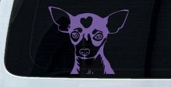 Chihuahua Dog Car or Truck Window Decal Sticker (Purple)