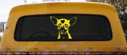 Chihuahua Dog Window Decal Sticker for Car Truck - Vinyl Art (Yellow)