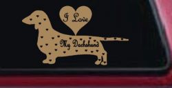 I Love my Dachshund Dog Car or Truck Window Decal Sticker (Light Brown)