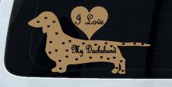 I Love my Dachshund Dog Car or Truck Window Decal Sticker (Light Brown)