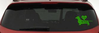 I Love my Dachshund Dog Car or Truck Window Decal Sticker (Lime)