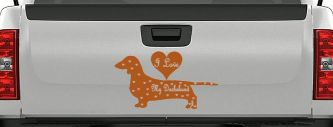I Love My Dachshund Decal Sticker for Car Truck Window Dog Lover Gift (Nut Brown)