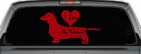 I Love my Dachshund Dog Car or Truck Window Decal Sticker (Red)