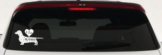I Love my Dachshund Dog Car or Truck Window Decal Sticker (White)