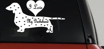 I Love My Dachshund Decal Sticker for Car Truck Window Dog Lover Gift