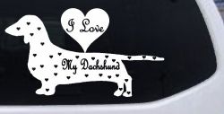 I Love my Dachshund Dog Car or Truck Window Decal Sticker