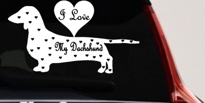 I Love My Dachshund Decal Sticker for Car Truck Window Dog Lover Gift