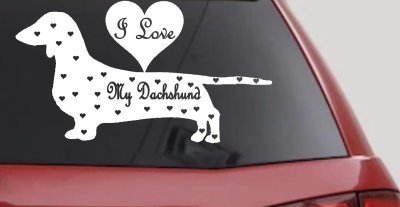I Love My Dachshund Decal Sticker for Car Truck Window Dog Lover Gift