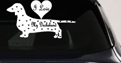 I Love My Dachshund Decal Sticker for Car Truck Window Dog Lover Gift