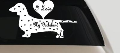 I Love My Dachshund Decal Sticker for Car Truck Window Dog Lover Gift