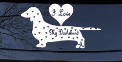 I Love my Dachshund Dog Car or Truck Window Decal Sticker