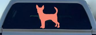 Chihuahua Dog Car Truck Window Decal Vinyl Sticker Cute Pet Lover Gift (Coral)