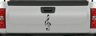 Tribal Music Note Car or Truck Window Decal Sticker (Black)