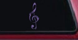 Tribal Music Note Car or Truck Window Decal Sticker (Purple)
