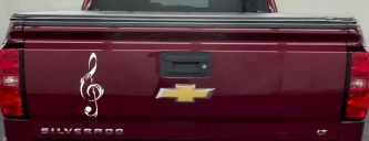 Tribal Music Note Car or Truck Window Decal Sticker (White)