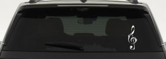 Tribal Music Note Car or Truck Window Decal Sticker (White)