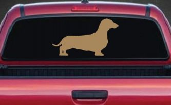 Dachshund Dog Car Window Decal Vinyl Sticker Truck Window Wiener Dog (Light Brown)